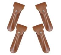 MOTHNUR 4 Pezzi Custodia Porta Rasoio di Sicurezza in Pu Marrone, Set da 4 Pezzi Copri Testina, Accessori la Rasatura Uomo, Custodia da Viaggio Compatta per Rasoio Manuale Vintage