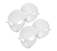 MOTHNUR 4 Pezzi Maschere in PVC Bianco Opaco per DIY Pittura Maschere Volto Bianche Vuote con Finitura Opaca per Cosplay Halloween e Feste Leggere ed Ergonomiche