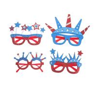 MOTHNUR 4 Pezzi Occhiali Patriottici per Indipendenza Accessori Festivi Americani con Design Stella per Celebrazioni e Feste per Eventi Interni Ed Esterni Leggeri e Comodi Indossare