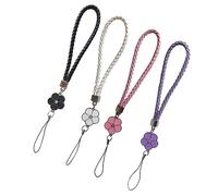 MOTHNUR 4pezzi Cordino Per Telefono Pu Corda Intrecciata Per Smartphone Lanyard Decorativi Per Accessori Design Elegante e Resistente Comodo Da Indossare Per Prevenire Perdita e Danno