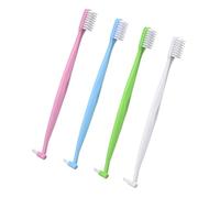 MOTHNUR 4pezzi Spazzolino da Denti Ortodontico Doppia Testa Setole Coniche per Pulizia Interdentale per Uso Quotidiano e Portatile Resistente all Usura Impugnatura Ergonomica