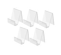 MOTHNUR 5 pezzi Supporti per Libri in Acrilico Trasparente per Esposizione Porta Libri da Scrivania Stabile per Libreria Studio e Negozio Angolo Inclinato per Visualizzazione Chiara e