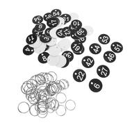 MOTHNUR 50 pezzi Etichette Numerate in Plastica con Portachiavi Targhette Rotonde Resistenti all Acqua per Valigie Borse da Viaggio e Identificazione Bagagli Numeri da Nero