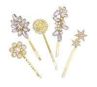 MOTHNUR 5ps Girls Hairpins Clip Per Rhinestone Women Capone Bobby Pin Bride Chiepe