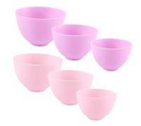 MOTHNUR 6 Pezzi Ciotola Della Maschera Dischetti Detergenti Per Il Viso Maschera Di Gelatina Ciotola Di Miscelazione Del Salone Fascia Per Pentole Mascherata Kit Gel Di Silice Rosa