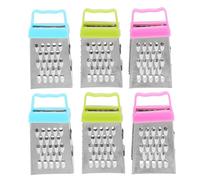MOTHNUR 6 pezzi Mini Grattugia Multifunzione in Acciaio per Formaggio Verdure e Affetta e Sminuzza con Superfici Lisce e Blu Verde Rosa