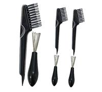 MOTHNUR 6 Pezzi Pettine Pulitore Detergente Per Pennelli Pettine Caldo Filtro Asciugacapelli Spazzolone Pettini Per Arriccia Levigante Black Acciaio Inossidabile