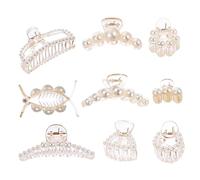 MOTHNUR 8pezzi Clip Per Con Perle Eleganti Granchietti Per Accessori Di Moda Per Donna Per Acconciature