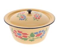 MOTHNUR Bacinella Smaltata Vintage con Coperchio Contenitore Retrò per Cucina e Conservazione Alimenti Facile da Pulire e Decorazione per Uso Casalingo