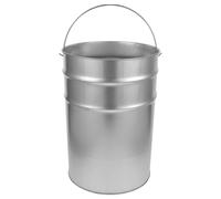 MOTHNUR Bidone per la Spazzatura da Esterno in Ferro Zincato Manico Contenitore Resistente per Rifiuti Giardino e Cortile Secchio in Metallo Pratico per Uso Domestico e Spazi All’Aperto