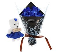 MOTHNUR Bouquet di Rose di Sapone Artificiale Profumato Mini Orsetto Fiore Conservato Romantico in Confezione Regalo Borsa Tote Decorazione Floreale per Festa della Mamma e San