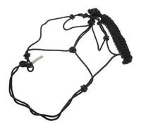 MOTHNUR Cavezza per Cavalli in Corda Intrecciata Nera, Cavezza Rigida Portatile per Addestramento Equino, Collare a Testa di Cavallo Resistente e Leggera, Attrezzatura Professionale