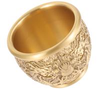 MOTHNUR Ciotola Decorativa in Ottone Piccola Dragon Pattern, Centrotavola della Fortuna Cinese per Soggiorno e Ufficio, Decorazione Tradizionale da Tavolo Design Artistico e Base Stabile