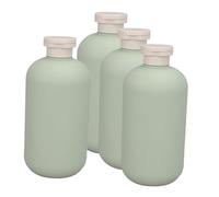 MOTHNUR Distributore Di Sapone Liquido Per Le Mani 4 Pezzi Flaconi Da 500 Ml Bottiglie Di Shampoo e Balsamo Ricaricabili Per Viaggio e Uso Domestico Tappo Flip Verde Avocado