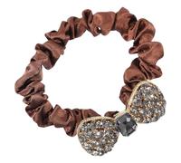 MOTHNUR Elastico per Chioma da Donna Cristalli Decorativi Anello per Chioma Lunghi Resistente ed Elastico Copricapo Elegante Color Caffè per Uso Quotidiano e Acconciature Versatili