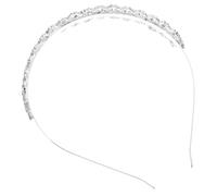MOTHNUR Fascia Per Banca Della Testa Del Matrimonio Fatta a Mano Copricapo Da Sposa Per La Sposa Coperto a Strati Di Matrimonio Catena Da Sposa Sulla Fronte Argento Metallo
