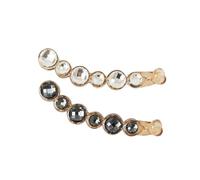 MOTHNUR Fermaglio Per Chioma a Banana e Artiglio Per Chioma Grande 2 Pezzi Strass Bianco e Grigio, Resistente in Resina Per Feste, Lavoro e Spiaggia