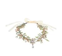 MOTHNUR Headpiece Elven Floral with V-shaped Design for Cosplay Weddings Halloween and Renaissance Parties Handmade Flower and Leaf Accents