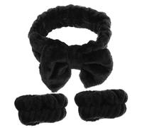 MOTHNUR Kit 3 Pezzi Fasce per Chioma e Braccialetti Fiocco, Fascia Larga per Trucco e Pulizia Viso, Accessori Comodi per Spa, Jogging e Skincare Donna
