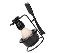 MOTHNUR Kit da Barba Uomo Manuale con Pennello Barba Ergonomico e Ciotola Schiumogena Set da Rasatura Tradizionale con Supporto Stabile per Cura Viso e Effortless