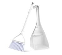 MOTHNUR Mini Scopa e Paletta Verticale Compatta con Setole Densi Resistenti Design Autoportante per Pulizie Desktop e Superfici Piccole