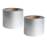 MOTHNUR Nastro Butilico Super 2 Pezzi 5cm X 5m Nastro di Riparazione in Alluminio per Perdite Tetto, Crepe Finestre e Tubazioni Sigillante per Uso Esterno Industriale