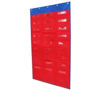 MOTHNUR Organizer da Parete Rosso 27 Tasche, Borsa Portaoggetti Scolastica Sospesa, Cartella Multifunzionale per Accessori e Documenti in Classe