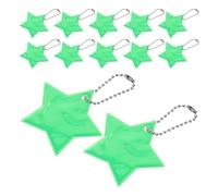 MOTHNUR Portachiavi Riflettente in PVC Ciondolo a Stella 5 Punte 6 CM Verde Set da 24 Pezzi per Sicurezza Notturna Zaini Ciclismo e attività all'Aperto