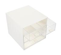 MOTHNUR Portagioielli Acrilico Trasparente a 4 Scomparti, Scatola Stile Cassetto Multifunzionale, Organizer Compatto per Gioielli, Cosmetici e Cancelleria, Custodia per Casa e Camera