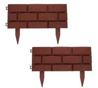 MOTHNUR Recinzione da Giardino Resistente alle Intemperie in Plastica Effetto Pietra Bordura per Aiuole e Patio Set 2 Pezzi per Cortile e Bordatura Paesaggistica Esterna