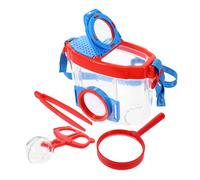 MOTHNUR Scatola Osservazione Insetti Portatile con Lente d’Ingrandimento Doppia Kit Completo con Pinzette e Fermaglio per Esplorazioni all’Aperto per Attività Scientifiche nella Natura