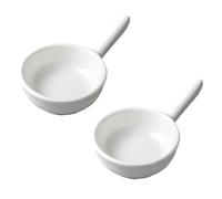 MOTHNUR Set 2 Piattini per Condimenti in Porcellana Bianca con Manico Piatti Piccoli Multiuso per Salse e Snack Stoviglie Leggere per Casa Ristoranti e Hotel Facili da Trasportare e