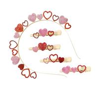 MOTHNUR Set 5 Pezzi Fasce e Fermagli per Chioma da Donna a Forma di Cuore, Accessori per San e Compleanno, Copricapo Romantico in Lega per Feste e Uso Quotidiano