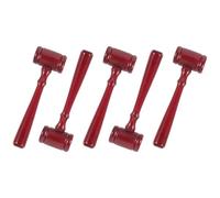 MOTHNUR Set 5 Pezzi Martelletti di Legno, Mini Martello Giocattolo in Legno Rosso, Accessori Gioco di Ruolo Giudice per Coordinazione Occhio-mano e Destrezza