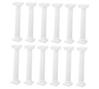 MOTHNUR Set da 12 Pezzi Mini Colonne Romane per Decorazione da Tavolo e Giardino, Sculture in Miniatura e Fioriere a Colonna Romana, Ornamenti per Interni, Esterni e Matrimoni, Altezza 17 Cm