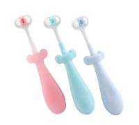 MOTHNUR Set da 3 Spazzolini da Denti Manuali per Ragazzo Ragazza Setole Morbide, Impugnatura Antiscivolo e Design Carino, la Pulizia Delicata dei Primi Dentini dei Ragazzo Ragazza