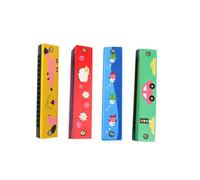 MOTHNUR Set Da 4 Armoniche a Bocca in Legno 16 Fori, Giocattoli Musicali Educativi Per Bambini Doppia Filiera, Strumenti in Legno e Plastica Per Sviluppo Uditivo e Manuale