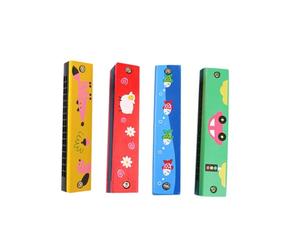 MOTHNUR Set Da 4 Armoniche a Bocca in Legno 16 Fori, Giocattoli Musicali Educativi Per Bambini Doppia Filiera, Strumenti in Legno e Plastica Per Sviluppo Uditivo e Manuale