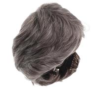 MOTHNUR Short Heat Resistant Grey Wig For Men Natural Synthetic Hairpiece For Halloween Cosplay And Everyday Wear And Easy Care Toupee