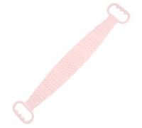 MOTHNUR Spazzola Doccia in Silicone Lunga con Doppie Maniglie per Esfoliazione e Pulizia Schiena Asciugamano Bagno Antiscivolo e Durevole Rimuove Cellule Morte e Ruvida Rosa