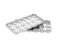 MOTHNUR Stampo per Ghiaccio a Sfera in Acciaio Inox 304 Vassoio per Cubetti Rotondi da 18 Pezzi Macchina per Ghiaccio Portatile per Congelatore Adatto per Cocktail Succhi e Bevande