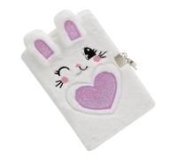MOTHNUR Taccuino Peluche con Lucchetto Cartone Animato Morbido e Portatile Blocco Note Righe per Appunti Regalo Anni Cancelleria