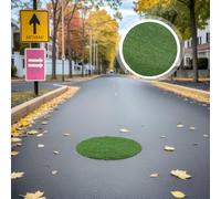 MOTHNUR Tappeto Artificiale Rotondo Resistente per Esterni Decorazione Realistica per Copertura Pozzetti e Tavoli Prato Sintetico Decorativo per Feste e Ambienti Pubblici