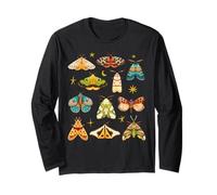 Moths Stars Whimsigoth Cottagecore Grunge Butterfly Graphic Maglia a Manica