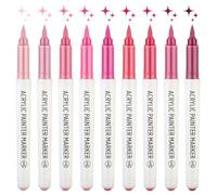 MOTIBACK 9 pennarelli acrilici diretti - cinque colori a scelta - Set creativi professionali impermeabili - adatto per la stampa dei dettagli per adulti e bambini (toni di rosa)