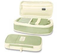 MOTIBACK Astuccio espandibile, con grande capacità, organizzatore di cancelleria resistente con scomparti multipli, design elegante per scuola e ufficio, verde, Omicidi