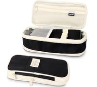 MOTIBACK Astuccio espandibile, con grande capacità, organizzatore di cancelleria resistente con scomparti multipli, design elegante per scuola e ufficio, Nero , Omicidi