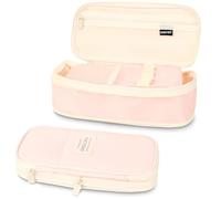 MOTIBACK Astuccio espandibile, con grande capacità, organizzatore di cancelleria resistente con scomparti multipli, design elegante per scuola e ufficio, Colore: rosa., Omicidi