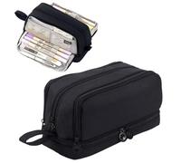 MOTIBACK Astuccio grande con 2 scomparti, pratico contenitore per penne, ideale per scuola, ragazzi, ragazze e ragazzi, Nero , Omicidi