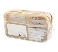 MOTIBACK Astuccio grande con 3 scomparti, facile da riporre per penne, organizer estetico per cancelleria per adolescenti, ragazzi, ragazze, scuola, college, avorio, Omicidi